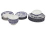 Hermia Juego de Vajilla de Porcelana de 24 Piezas Azul y Blanco